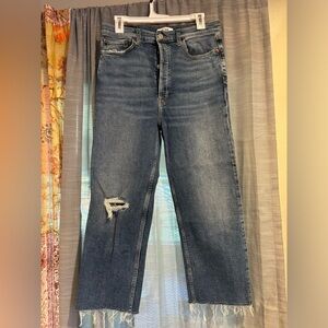 Re/done ultra high rise stove pipe jeans size 30